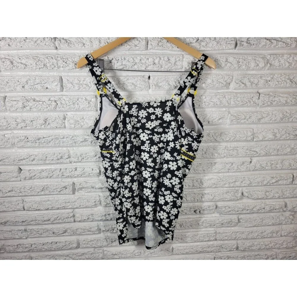 Motherhood Maternity Womens Swim Top Extra Large XL Spaghetti Black FLO226E